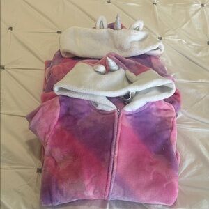 Kids Unicorn Hooded jumpsuit - Pink and Purple